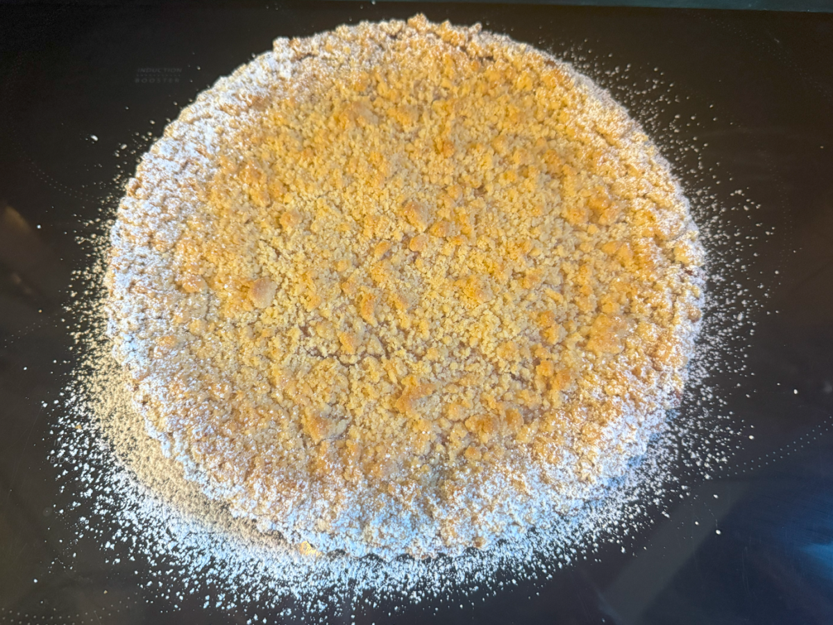 Tarte à la rhubarbe & fraise crumble
